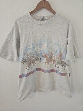 Vintage 90s Eagles Native American Wrap Around T Shirt Cal Cru Mens XL